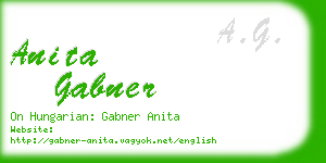 anita gabner business card
